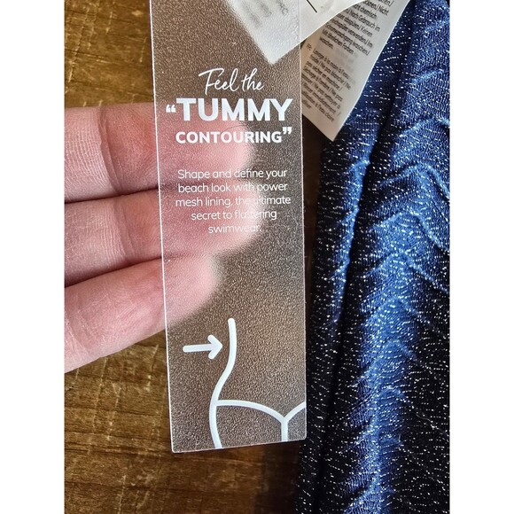 Cupshe new with tags one piece suit. Blue sparkly women's size medium - Picture 6 of 8